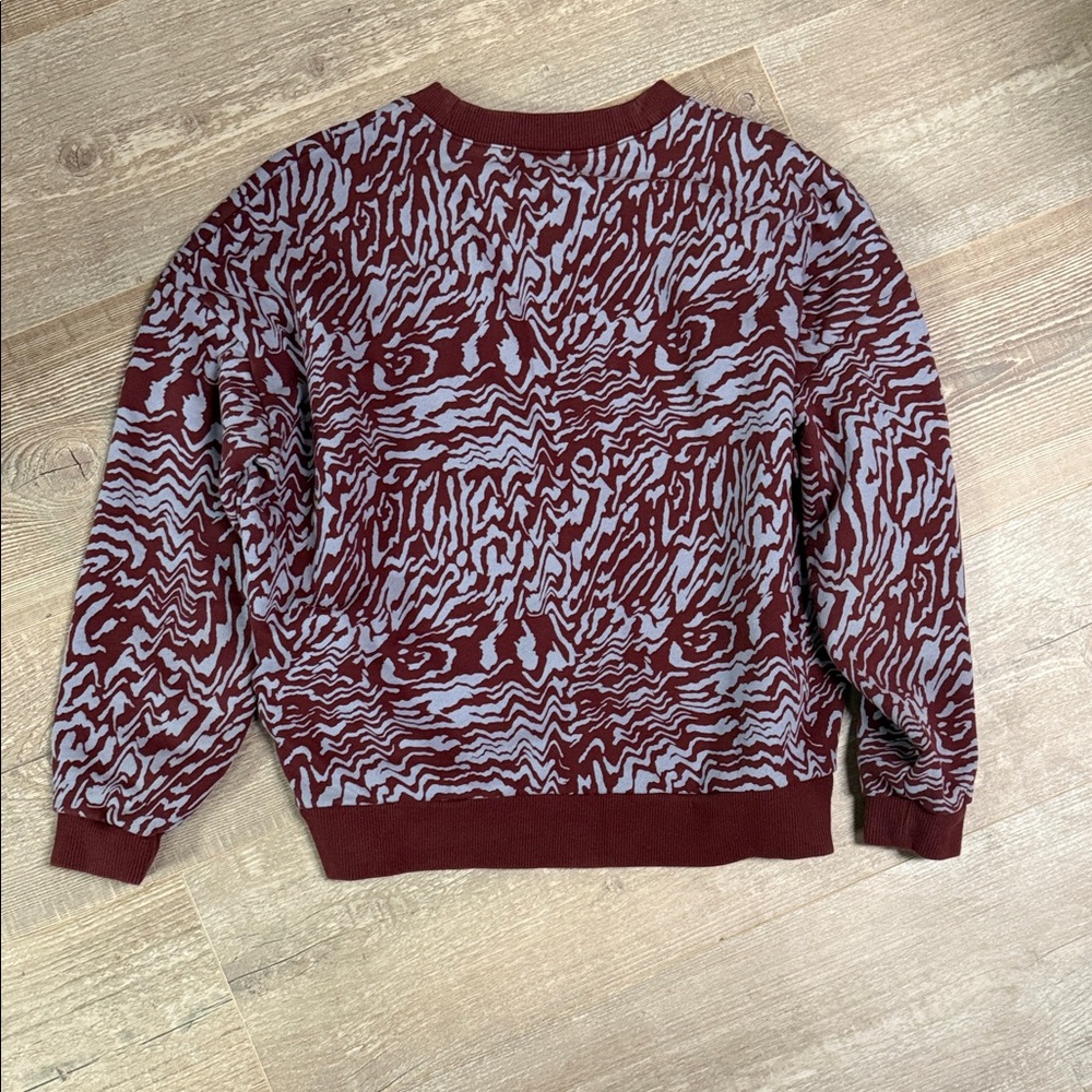 Madewell Maroon Patterned Oversized Sweatshirt - image 8